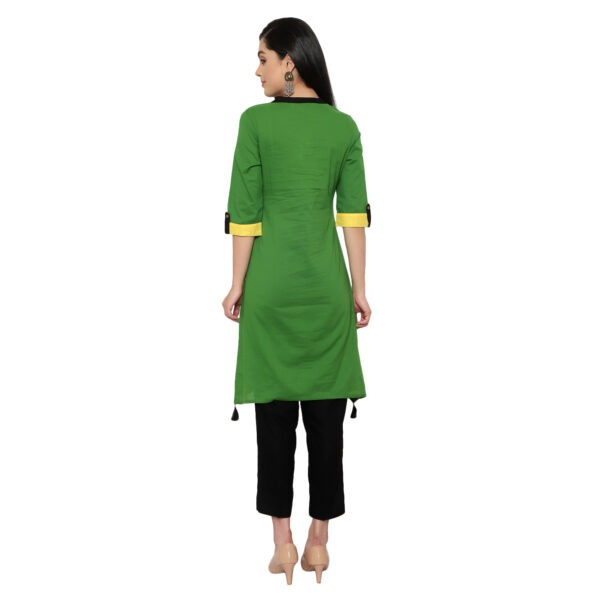 Aksha Women's Mehandi Green C Cut Kurti
