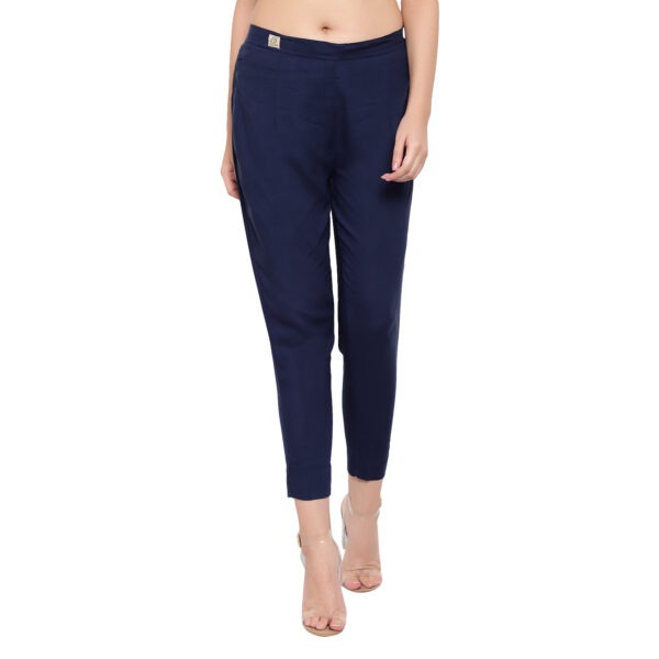 Buy Women Navy Blue Trousers online in India Akshalifestyle