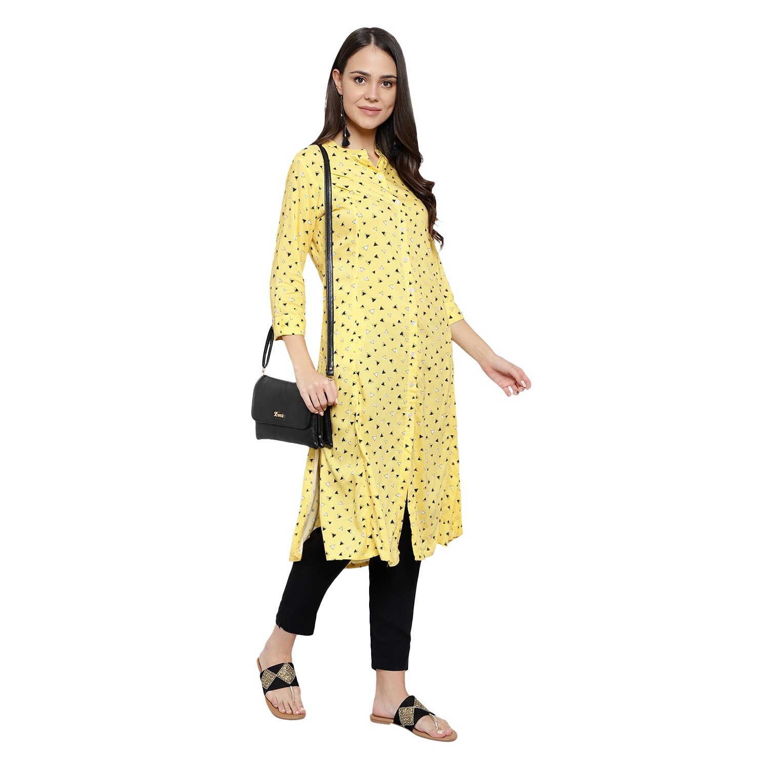 Buy Yellow Georgette Embroidery Floral Keyhole Draped Tunic For Women by  Adi By Aditya Khandelwl Online at Aza Fashions.