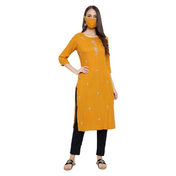 Reeta Fashion Stylish Yellow Cotton Blend Solid Kurti | Reeta Fashion