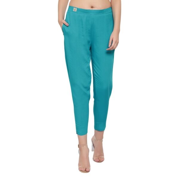 Buy Sringam Turquoise Cotton Pants for Women Online  Tata CLiQ