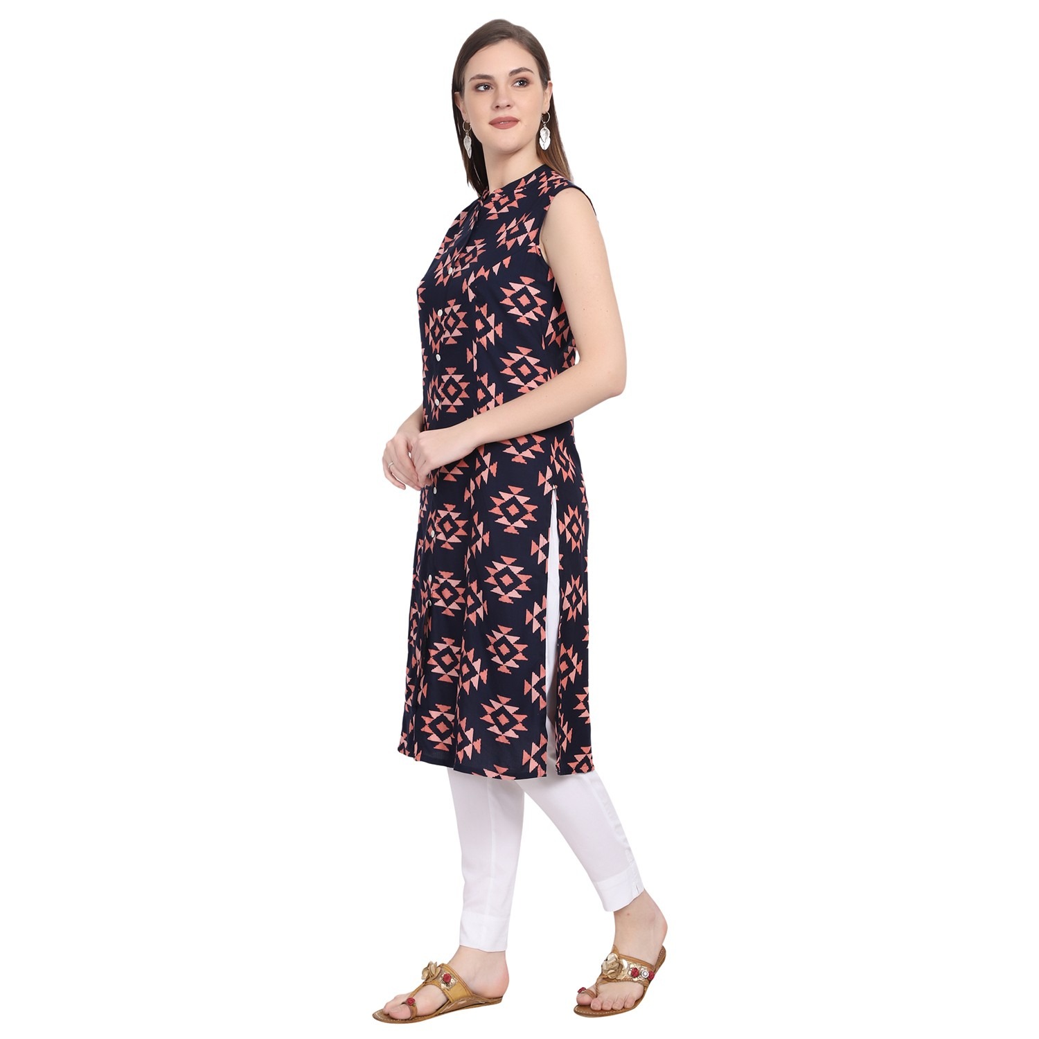 Buy online Orange Rayon Sleeveless Kurti from Kurta Kurtis for Women by  Chhori for ₹349 at 68% off | 2024 Limeroad.com