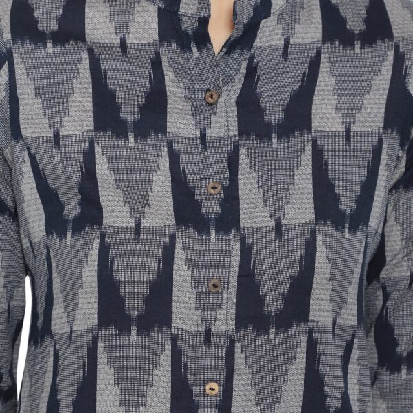 Women’s Navy Blue Ikat Print Kurti