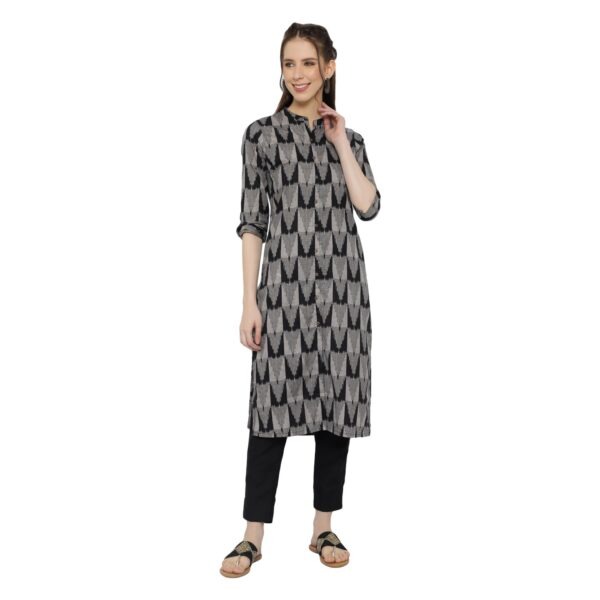 Women’s Black Ikat Print Kurti