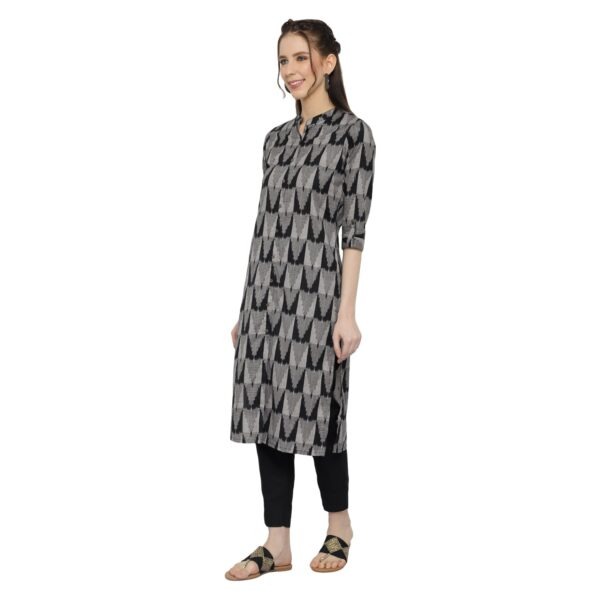 Women’s Black Ikat Print Kurti