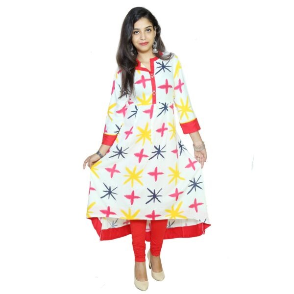 Aksha High-Low Fashionable Flounce Kurtis