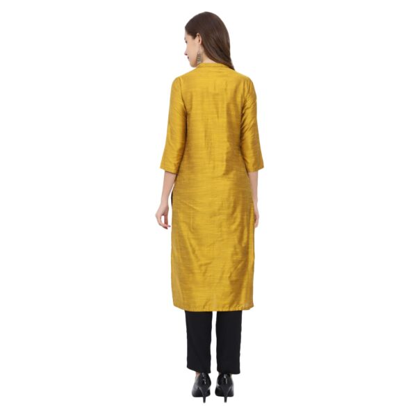 Aksha Mustard Impressive Solid Kurti
