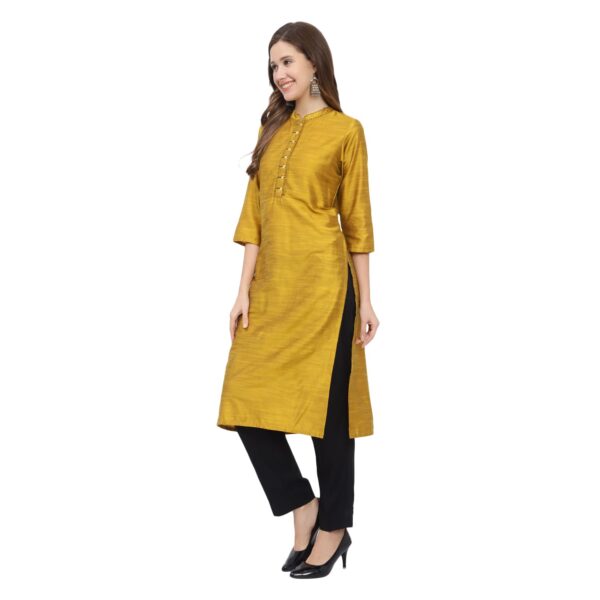 Aksha Mustard Impressive Solid Kurti