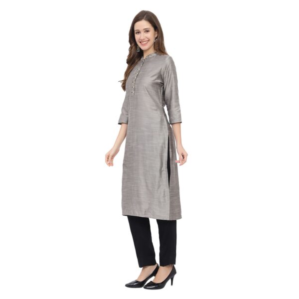 Grey cotton-Linen kurti with beautiful plazo and fine detailing | Kurti  designs, Cotton kurti designs, Clothes for women