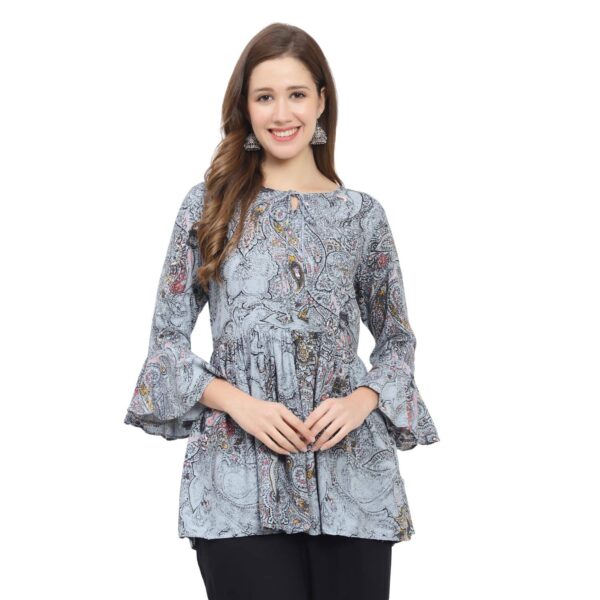 Buy online Red Printed Mandarin Neck Flared Kurti from Kurta Kurtis for  Women by Jc4u for ₹699 at 53% off | 2024 Limeroad.com