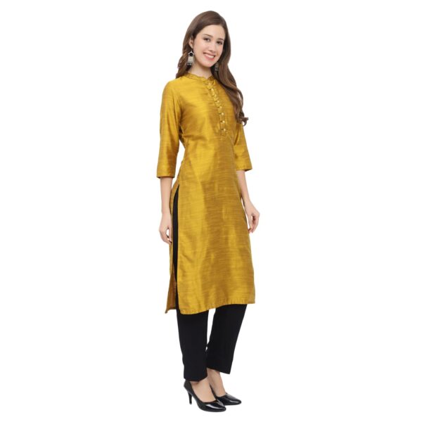 Aksha Mustard Impressive Solid Kurti