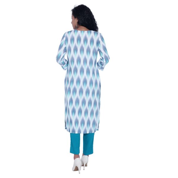 Aksha Rama Green Ikat Print Kurti