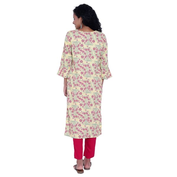 Aksha Keyhole Neck Tassels Frill Sleeves Graceful Threads Kurti