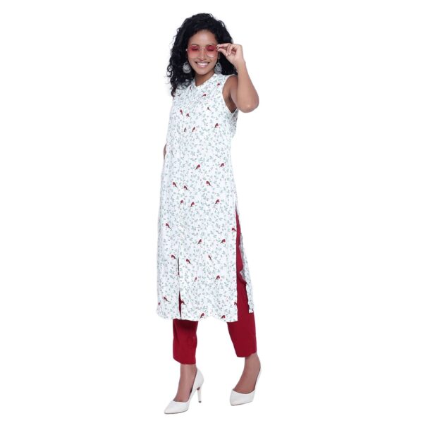 Aksha Bird Print Cut Seleves Nature's Charm Kurti