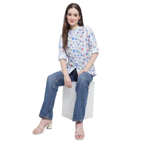 Aksha Modern Muse Tunic Blue Short Top Kurtis