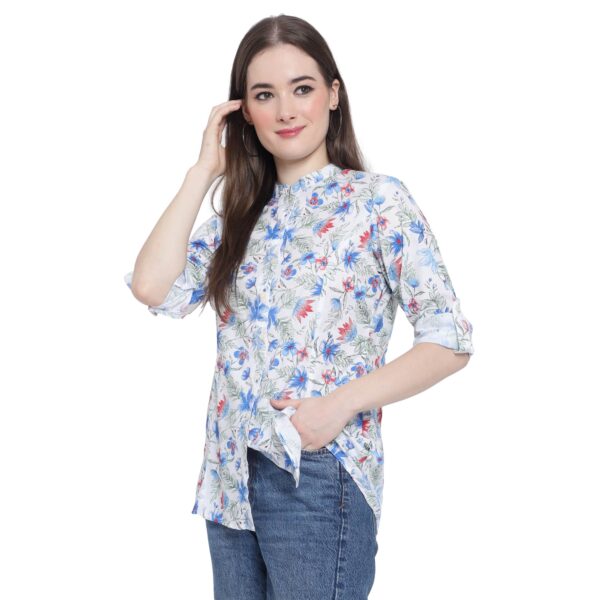 Aksha Modern Muse Tunic Blue Short Top Kurtis4