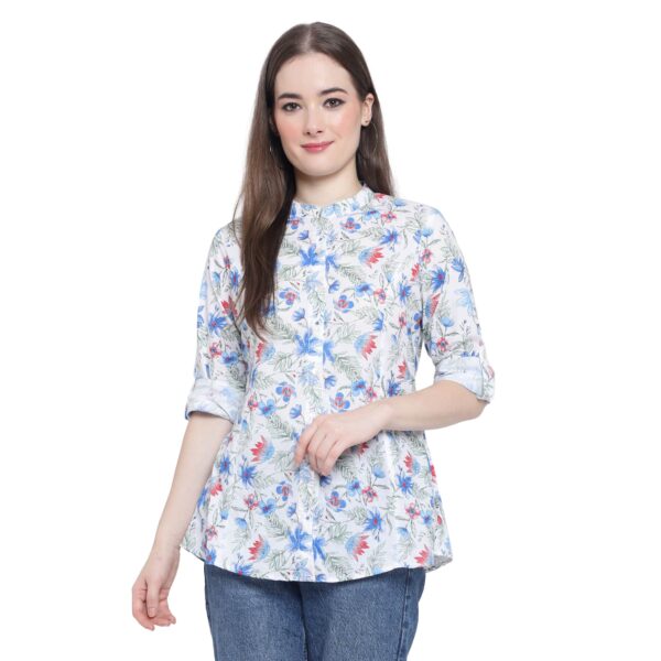 Aksha Modern Muse Tunic Blue Short Top Kurtis5