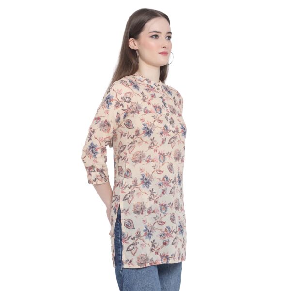 Aksha Trendy Tunic Cream Short Top Kurtis3