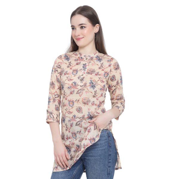 Aksha Trendy Tunic Cream Short Top Kurtis4