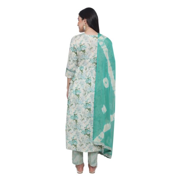 Ethereal Elegance Pakistani green Naira Kurtis Trouser With Dupatta6