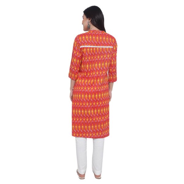 Fusion Finesse Mustard & Red Color Kurtas