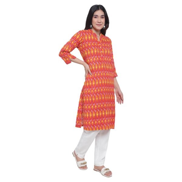 Fusion Finesse Mustard & Red Color Kurtas3