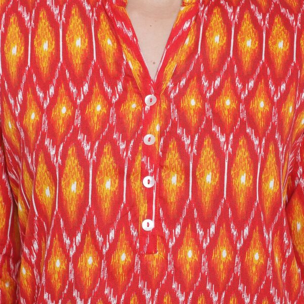 Fusion Finesse Mustard & Red Color Kurtas4