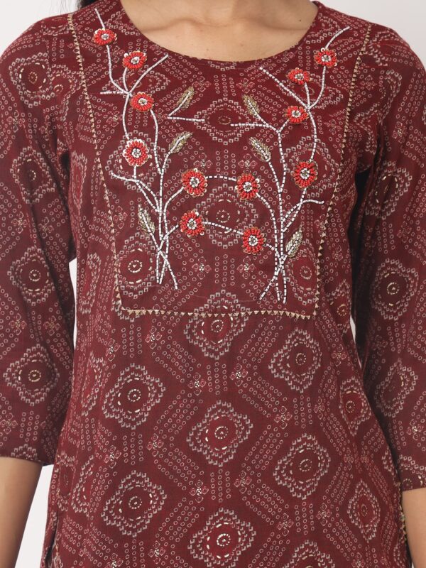 Aksha Maroon Jaipuri Trouser Set 2