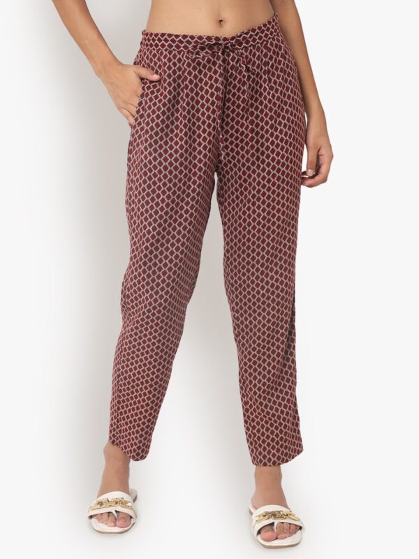 Aksha Maroon Jaipuri Trouser Set 3