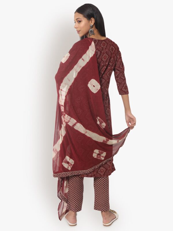 Aksha Maroon Jaipuri Trouser Set 6