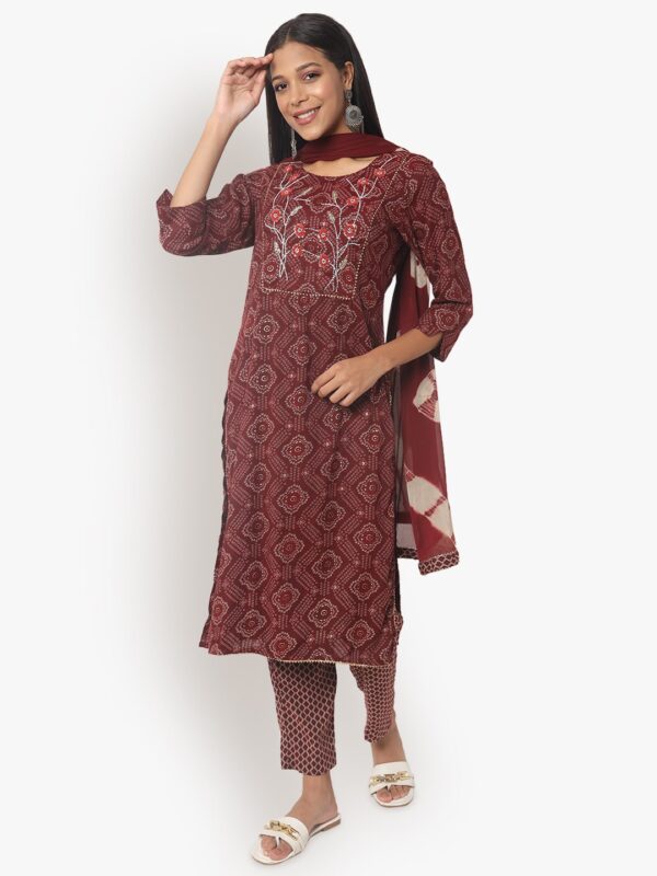 Indian Designer Georgette Bandhej Jaipuri Print Kurti With Pant, Long Kurti  Suits, Salwar Suits, Bandhani Suits, Fusion Wear - Etsy