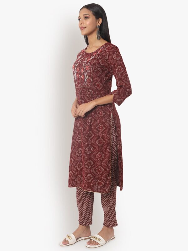 Aksha Maroon Jaipuri Trouser Set 7