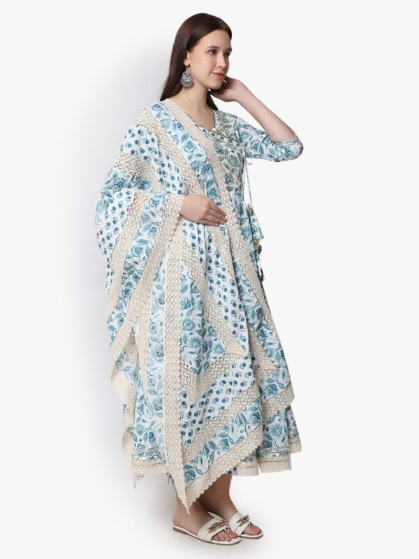 Angrakha Satisfaction Rama Green Anarkali Set