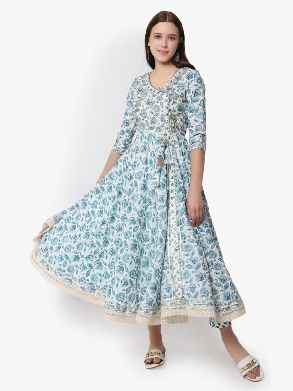 Angrakha Satisfaction Rama Green Anarkali Set2