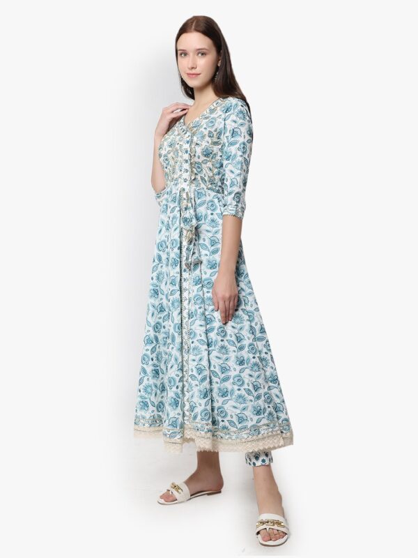 Angrakha Satisfaction Rama Green Anarkali Set4