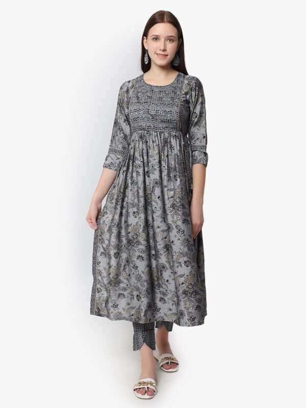 Culture Attire Grey Naira Ladies Suit 5