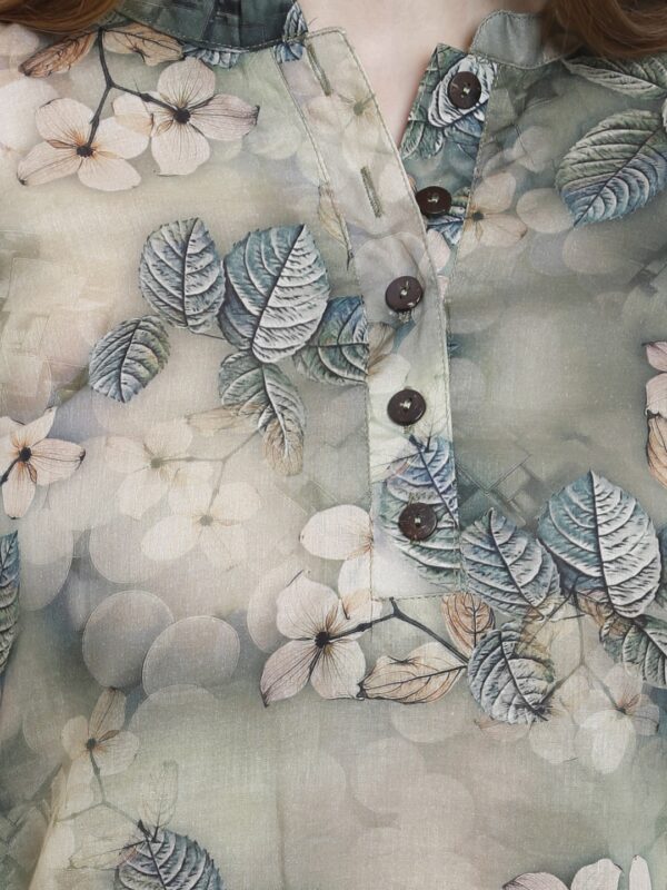 Floral Fantasy Green Short Top Kurtis1