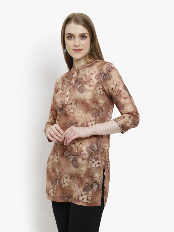 Floral Fantasy Green Short Top Kurtis4