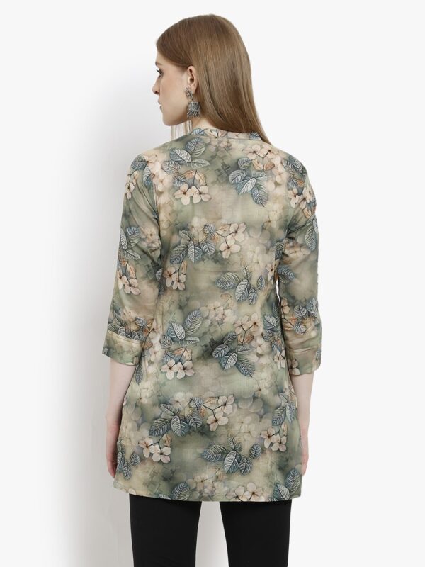 Floral Fantasy Green Short Top Kurtis5