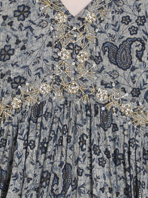 Aliya Chic Ensemble Grey & Blue Women Ladies Suit1...