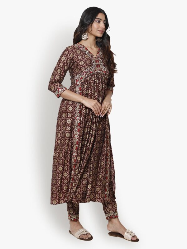 Aliya Opulent Outfit Wine Women Ladies Suit2