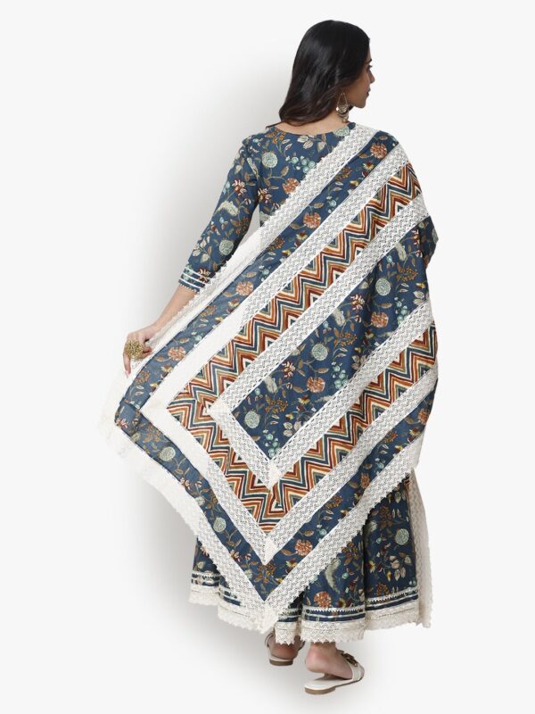 Angrakha Enchanting Women Blue Anarkali Set.