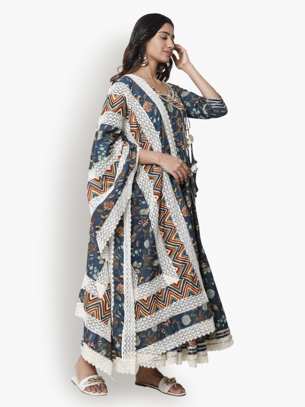 Angrakha Enchanting Women Blue Anarkali Set1