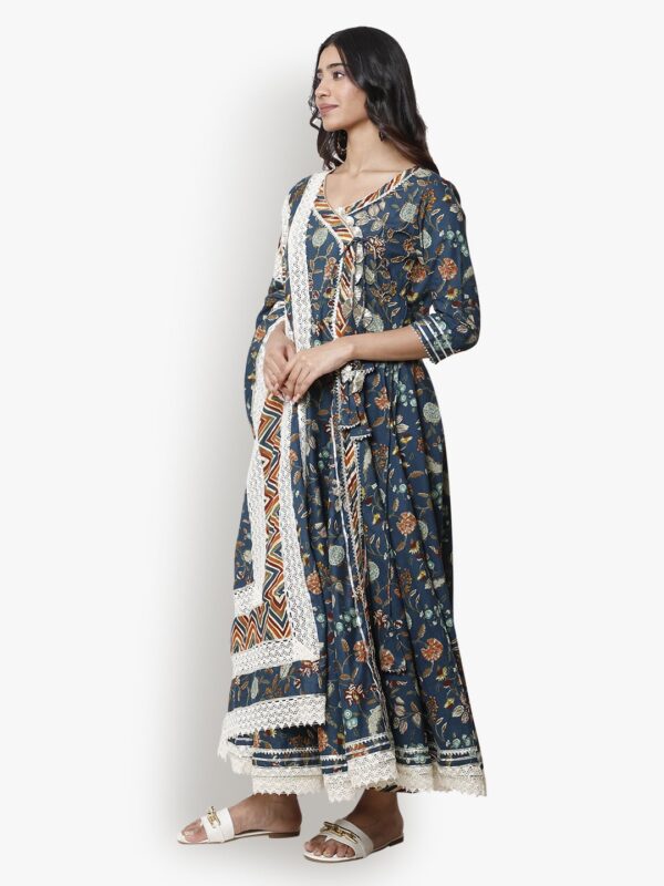 Angrakha Enchanting Women Blue Anarkali Set3