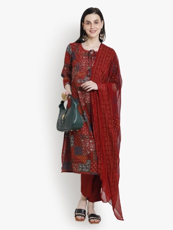 Elegant Ensembles Maroon Ladies Suit