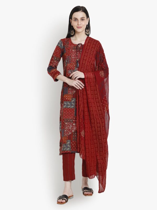 Elegant Ensembles Maroon Ladies Suit2