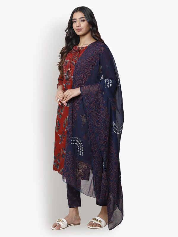 Fashionably Paired Maroon Women Ladies Suit1