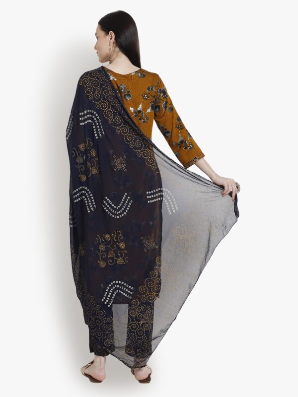 Fashionably Paired Mustard Women Ladies Suit.