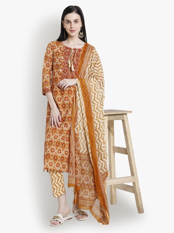 Longing Pairings Mustard Women Ladies Suit
