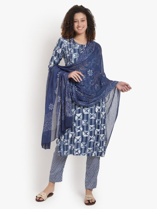 Casual Chic Blue Ladies Suit